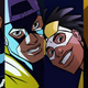 Four different versions of Static’s superhero look.